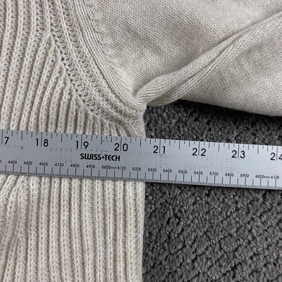 Fat Face Cardigan Sweater Women's Size 14 Ivory Open Front Ribbed - Picture 6 of 7